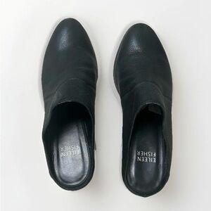 Eileen Fisher Shoes Women’s Black Leather Mules Size 6 Casual Classic Slip On